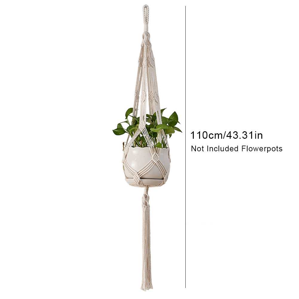Handgemaakte macramé plantenhangers, bloempotten, balkonhangers, geknoopte hijstouwen, tuinbenodigdheden: Pruim