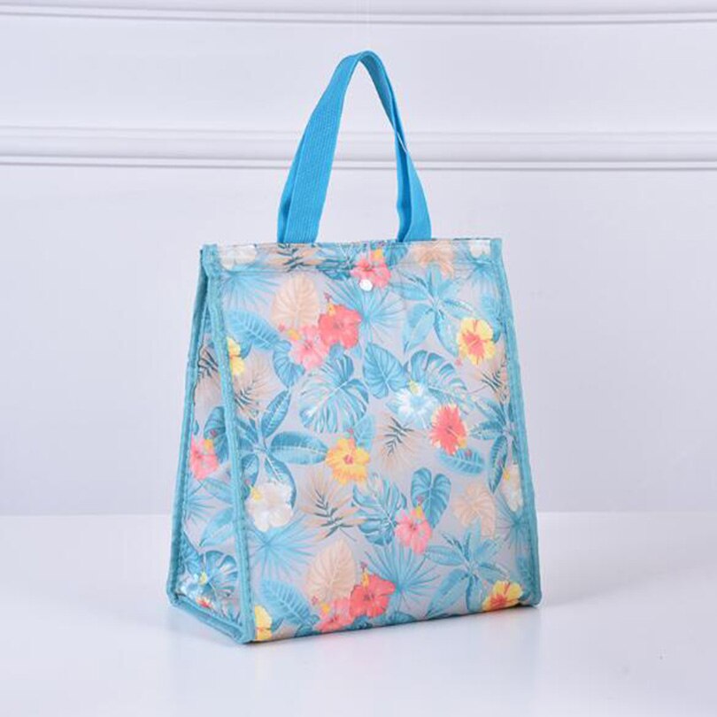 Sac à Lunch en toile isotherme Portable, motif fonctionnel, glacière thermique, sac de pique-nique pliable pour femmes et enfants: Bleu