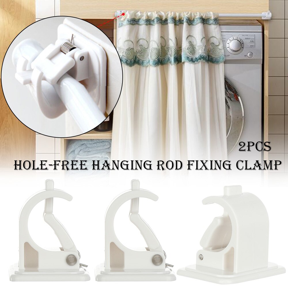 2 STUKS Zelfklevende Vaste Haak Gordijn Staaf Klem... Grandado