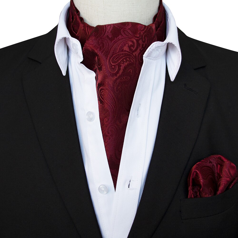Lyxig herr vintage #39 cashew slips halsduk bröllop formell cravat ascot scrunch själv brittisk gentleman siden mjuk hals slips set: 04