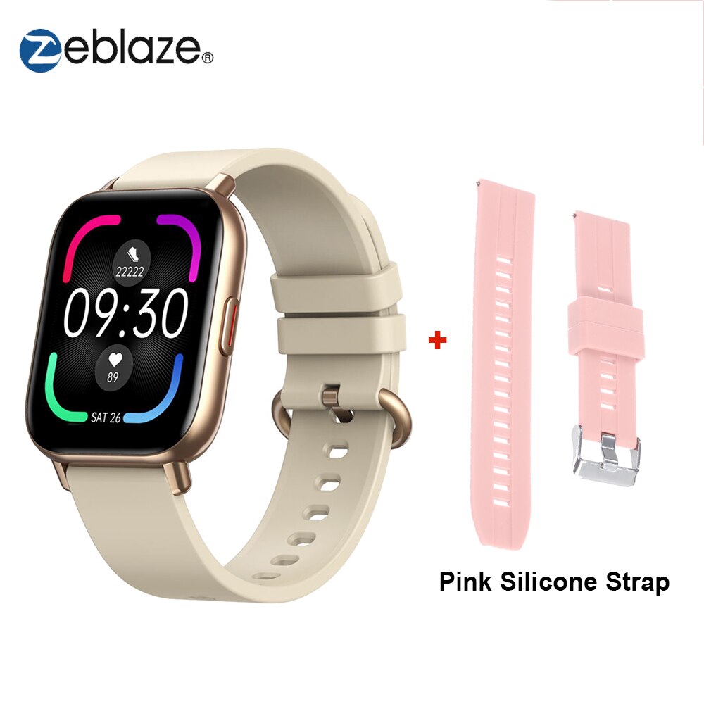 Zeblaze GTS Pro Smart Uhr Bluetooth 5,0 IP67 Wasserdichte Spo2 Ebene Smartwatch Schlaf/Herz Rate/Blutdruck Monitor uhren: Gold Pink Strap