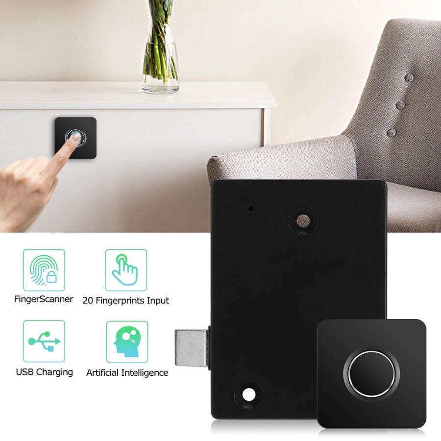 fingerprint door lock Smart Biometric Fingerprint Lock Home Office Drawer Cabinet Wardrobe Lock Anti Theft Keyless cerradura
