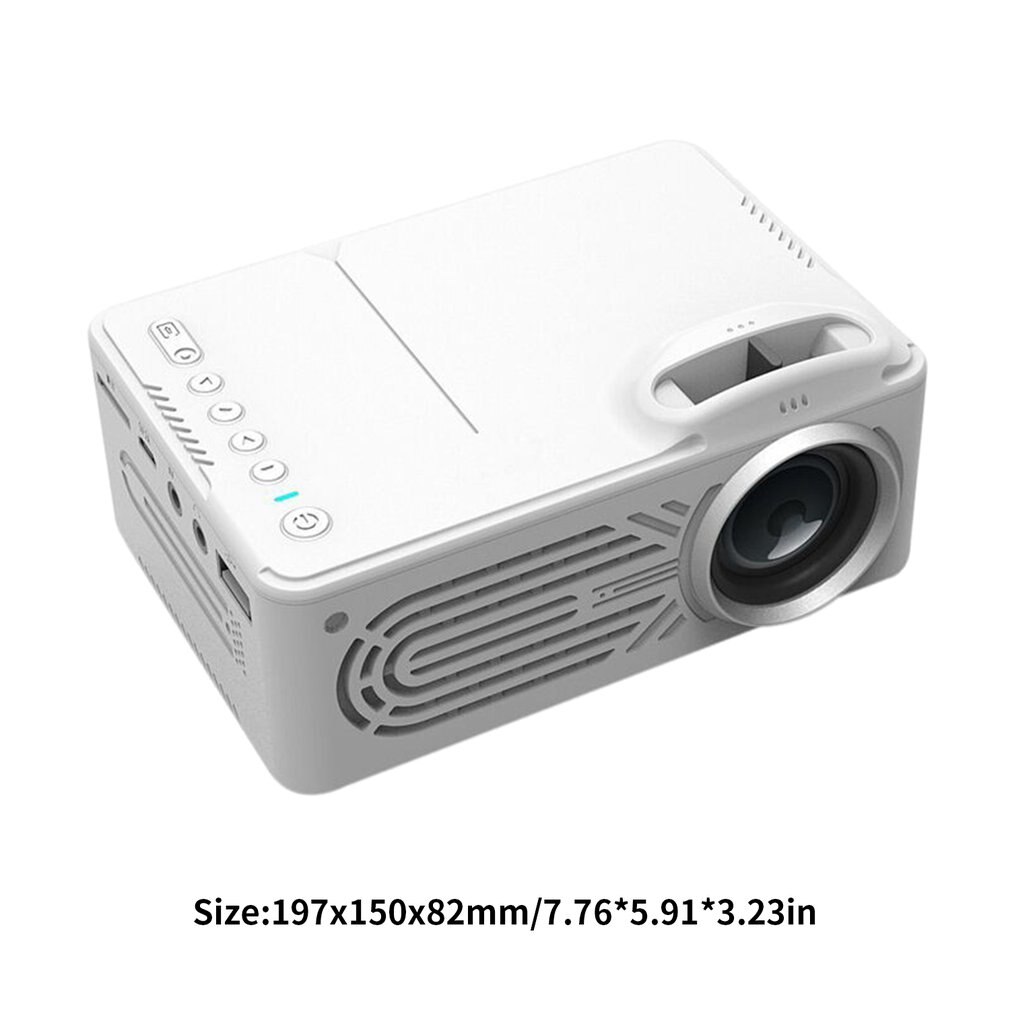 814 Mini Micro Portable Home Entertainment Projector Supports 1080P Hd Mobile Phone Connection Projector white color