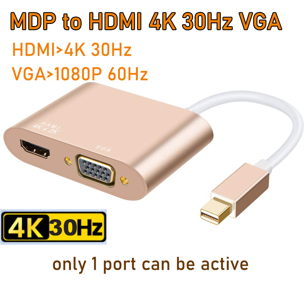 Mini DP naar HDMI DVI VGA-kabel mini displayport VGA HDMI voor MacBook Pro Air Apple iMac Mini Display Port Thunderbolt Converter: Grey