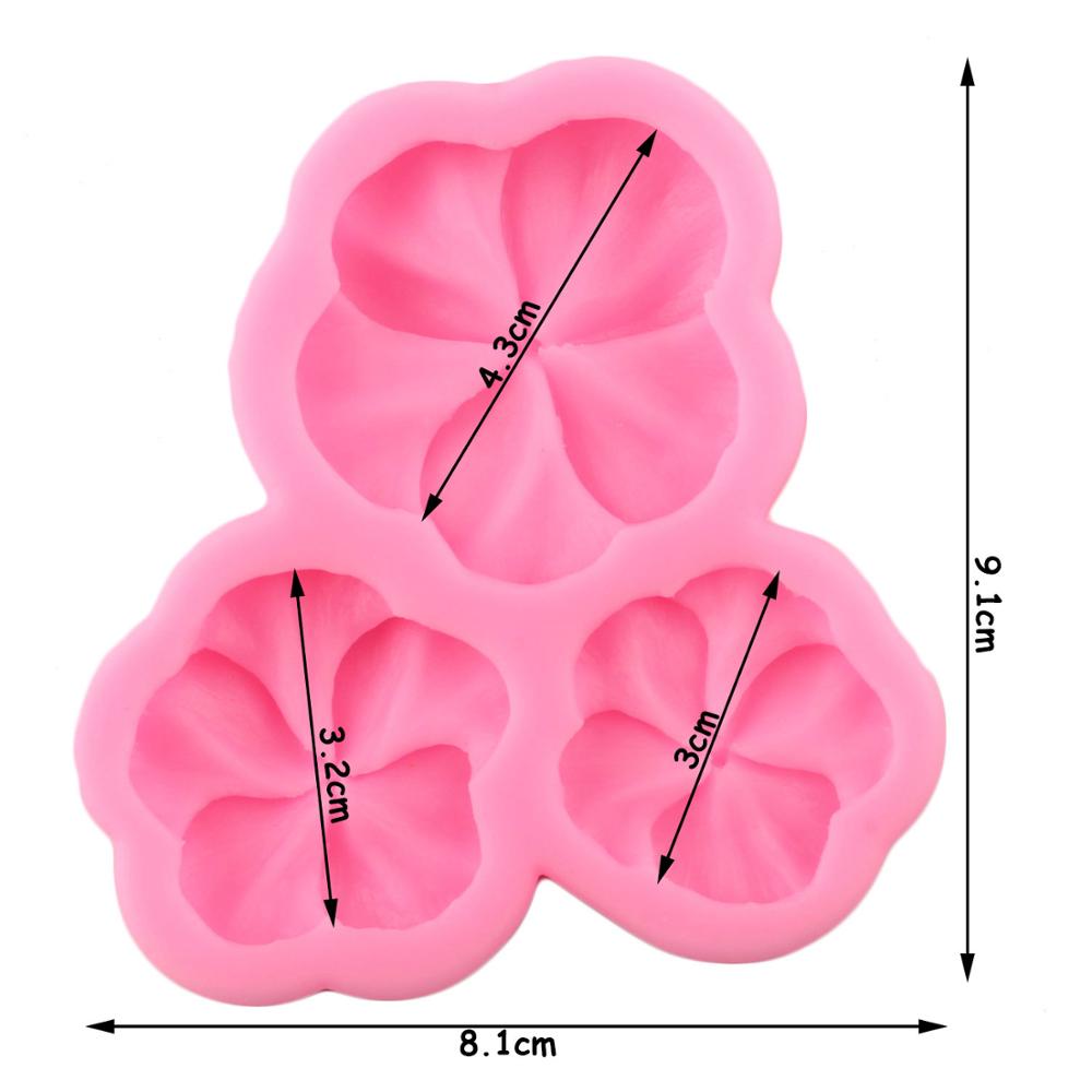 Pansy Flower Border Silicone Molds DIY Wedding Cupcake Topper Fondant Cake Decorating Tools Candy Clay Chocolate Gumpaste Moulds