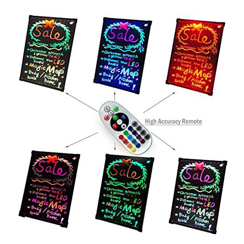 12"x16" Flashing Illuminated Erasable Neon LED Writing Board Menu Sign without Support YLW004