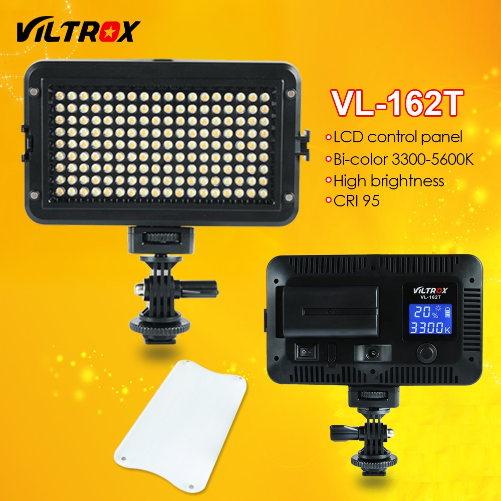 Viltrox VL-162T Camera Led Video Licht Lcd Panel 3300 K-5600 K Bi-Color Dimbare Voor Canon Nikon sony Dslr Fotografie Camcorder