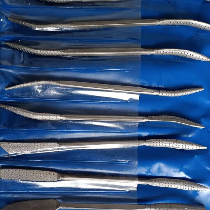 Wood Riffler File Set 8PCS 200Mm Double Ended Burrs For Woodworking Carving Hand Tools Needle File