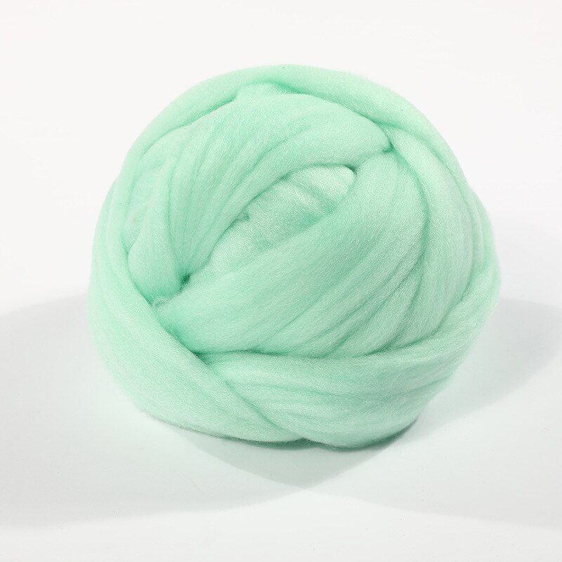 250g super tyk naturlig merinould chunky garn filt uld roving garn til spinding hånd strikning spin garn vinter varmt: 14 lysegrøn