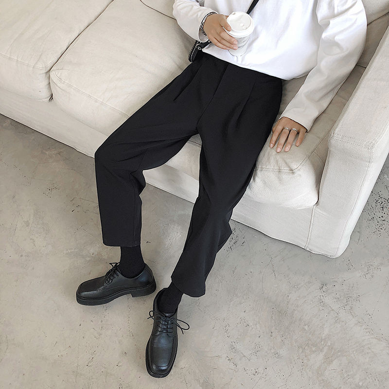 Miesten juhlapuku housut business puuvilla suora silkki vapaa-ajan housut musta/vihreä väri sosiaaliset housut m -2xl