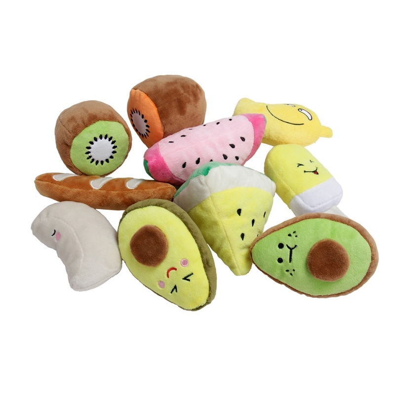 Plush Fruit Shaped Squeaky Chew Toy Interactive Pet Molar Toy For Dogs To Relieve Stress Pet Plush Fruit Sounding Toy