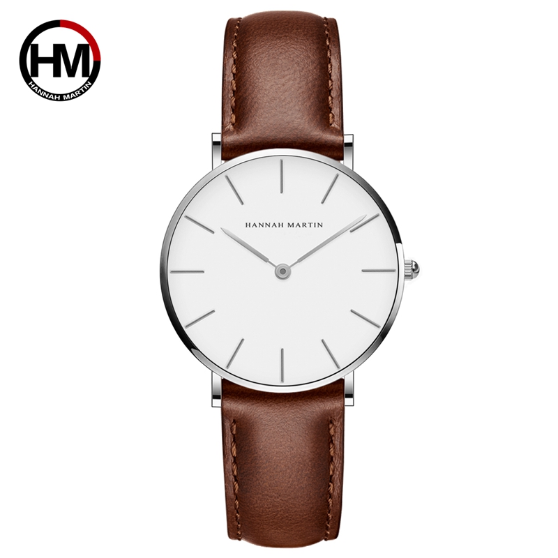 HANNAH MARTIN De Simple Japon Mouvement À Quartz Montre Bracelet En Cuir Nylon Horloge Femmes Analogique Montre-Bracelet Étanche: CB36YK