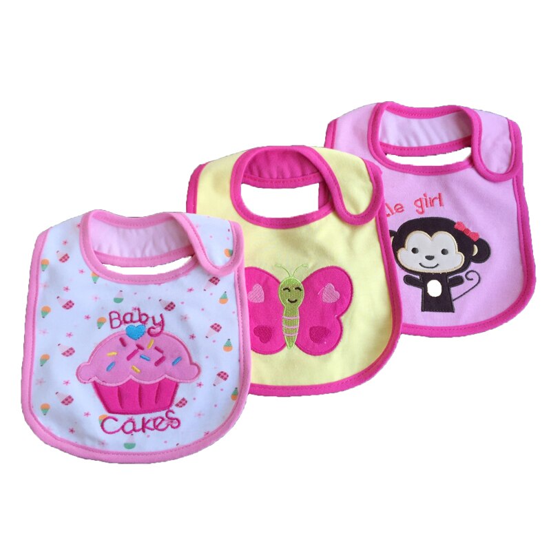 3 Stk/partij Baby Bibspattern Peuter Waterdicht Speeksel Handdoek Katoen Fit 0-3 Y