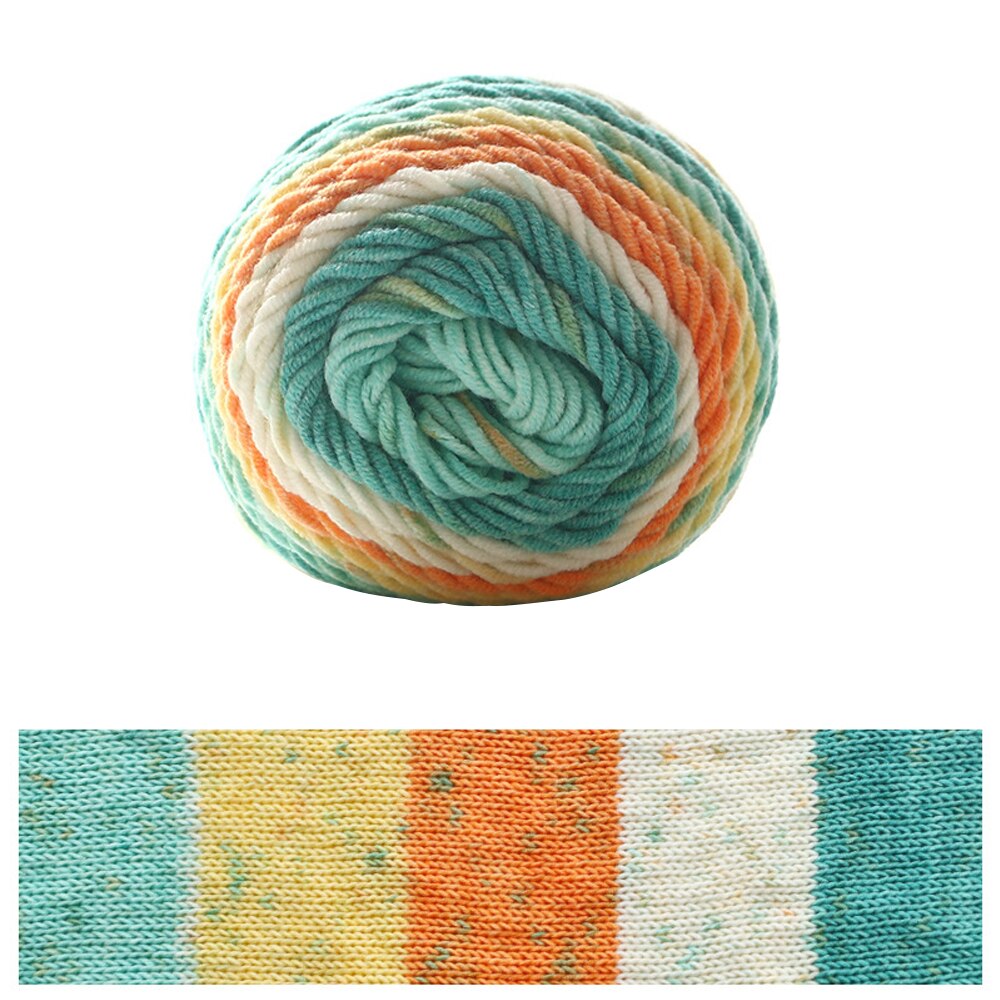 100G Solid/Regenboog Kleur Hand Geweven Katoenen Garen Zachte Gehaakte Dikke Garen Voor Hand Breien Warme Trui sofa Kussen Sjaal Diy