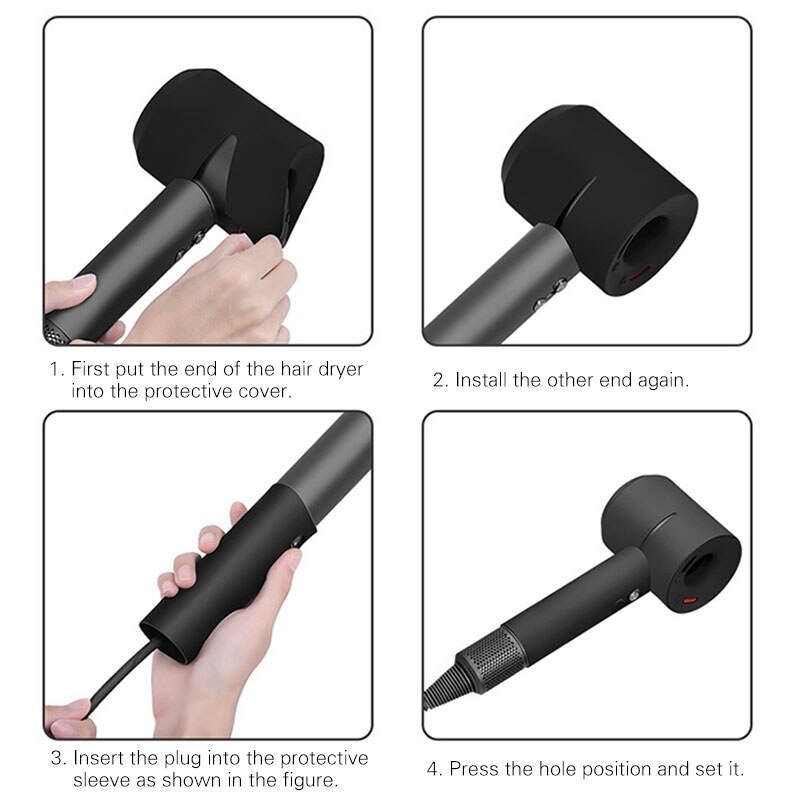 Zachte siliconen beschermhoes voor de dyson supersonic föhn ,360, volledige bescherming, oplaadhoes voor de dyson blower, beschermhoes