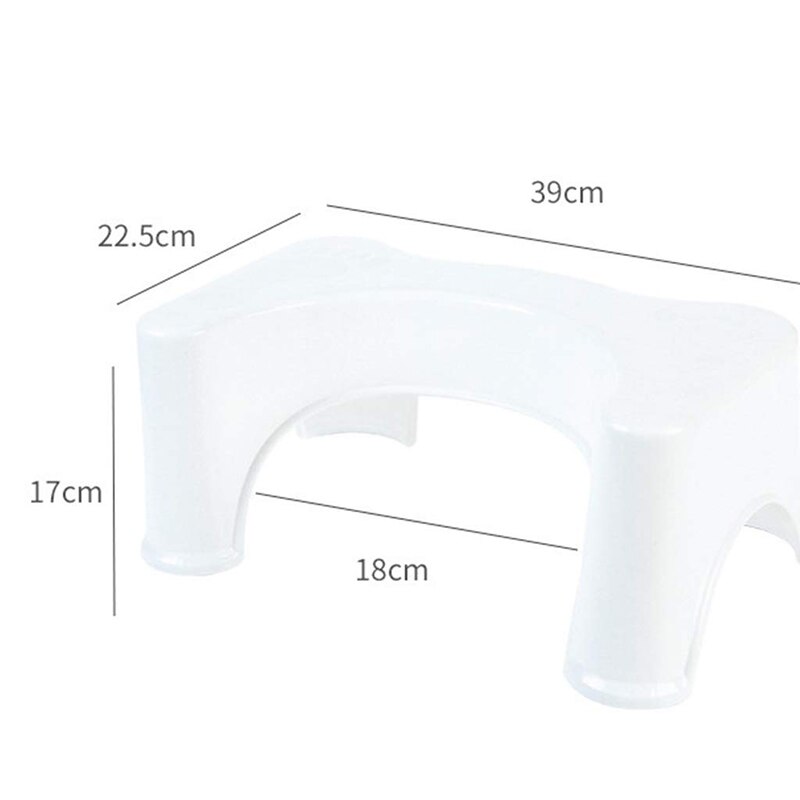 U-formet huk toiletskammel skridsikker pude badeværelse hjælper hjælper fodsæde lindrer forstoppelse bunker 39 x 22.5 x 17cm