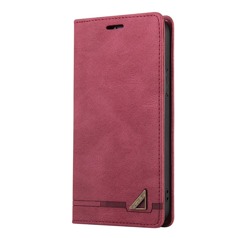 Na – Coque portefeuille magnétique en cuir pour Xiaomi, pour Redmi Note 10, Note 10 Pro, 10 Pro Max, 10S: Redmi Note 10ProMax / Rouge