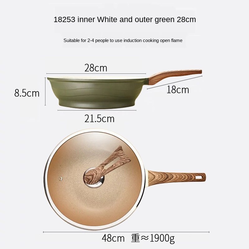 aluminum non-stick pan multi-functional Japanese style ripple woks modern luxury maifan stone cookware with lid
