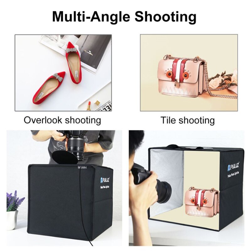 PULUZ 40cm Photo Studio Box tavolo Shooting Light Box tenda fotografia Softbox Kit 6 colori fondali tenda LED Box Lightbox