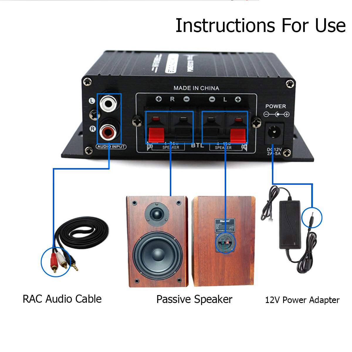 200W + 200W 12V 2CH Car Audio Amplifier HIFI Audio Power Amplifier Digital Stereo Amplifier FM Radio USB W/Remote Control