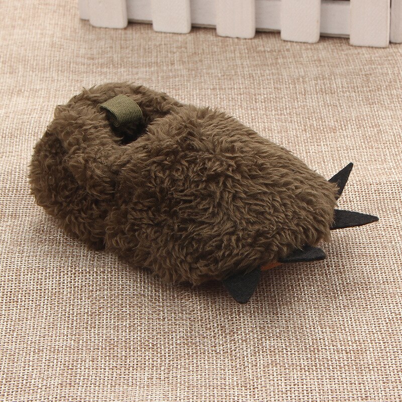 Barn baby crib sko vinter myk såle monster claw mokasiner sko plysj jente gutter sko innendørs plysj såle prewalkers crib sko: Militærgrønn / 13-18 måneder