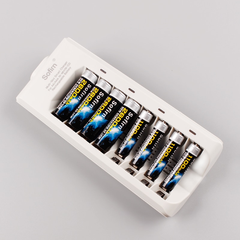 Sofirn 8 Slots Aaa Aa Batterij Opladers Led Licht Smart Battery Charger Ni-Mh Aa Aaa Chargers Us Eu Usb Plug snellader