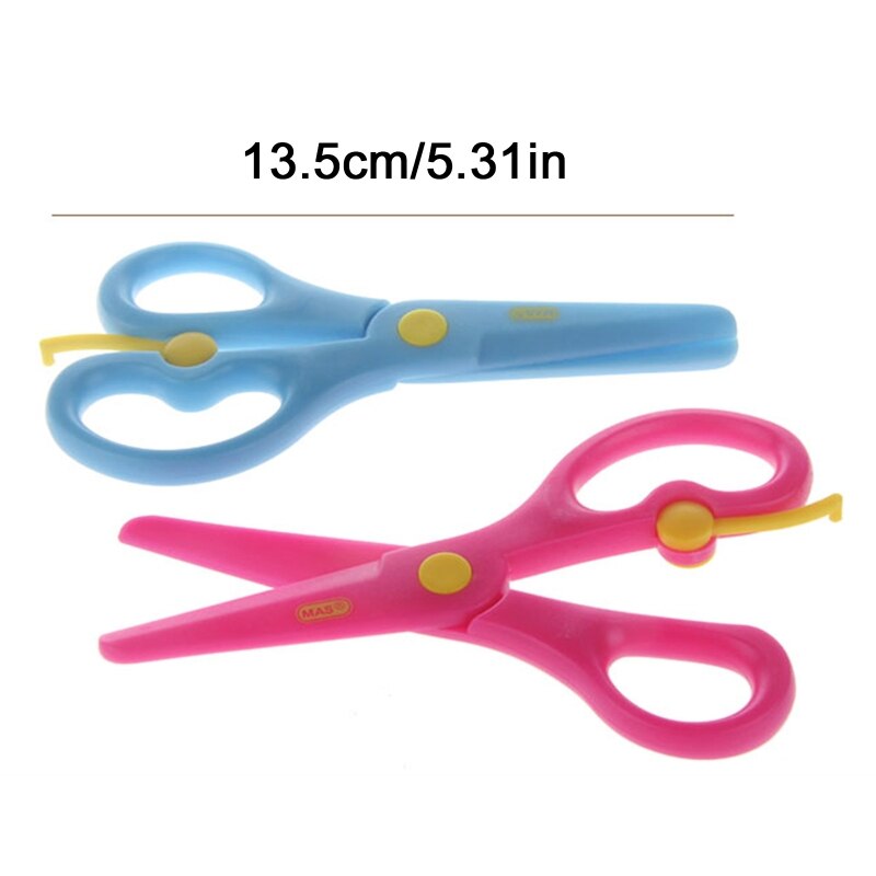 4PCS Mini Safety Round Head Plastic Scissors Student Kids Paper Cutting For Kid
