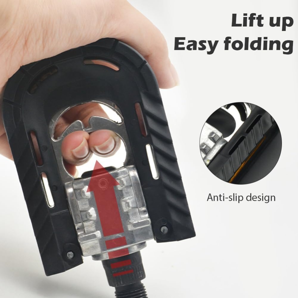 Vouwfietspedalen voor ebike met reflecterende strips Brede platte pedalen, aluminium stedelijke fietspedalen