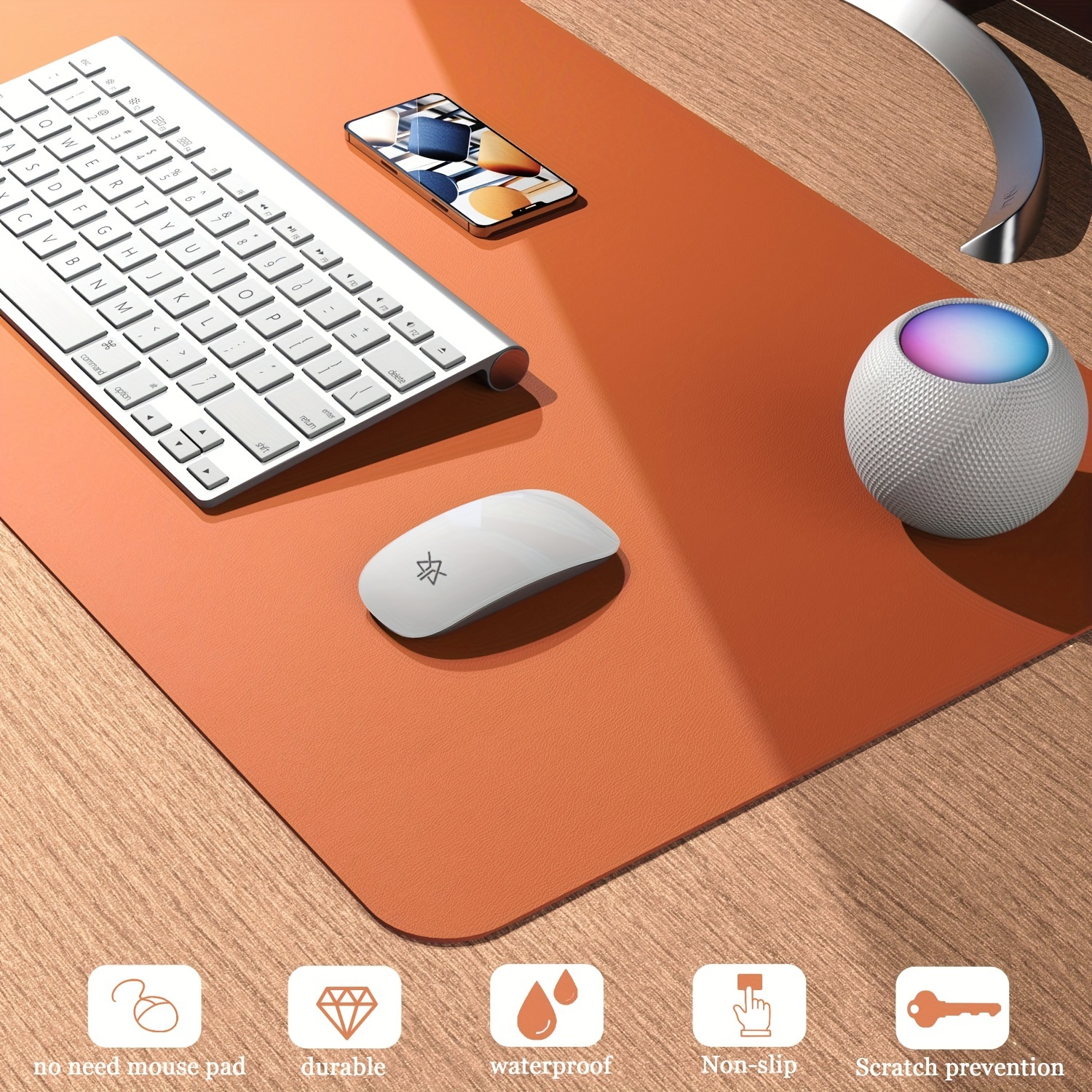 Faux Leather Desk Pad Protector, Mouse Pad, Office Desk Mat, Non-Slip PU Leather Desk Blotter, Laptop Desk Pad, Waterproof Desk