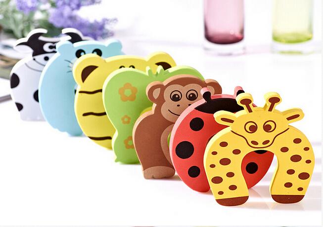 2Pcs Kids Baby Cartoon Animal Jammers Stop Edge & Corner for Children Guards Door Stopper Holder lock Safety Finger Protector