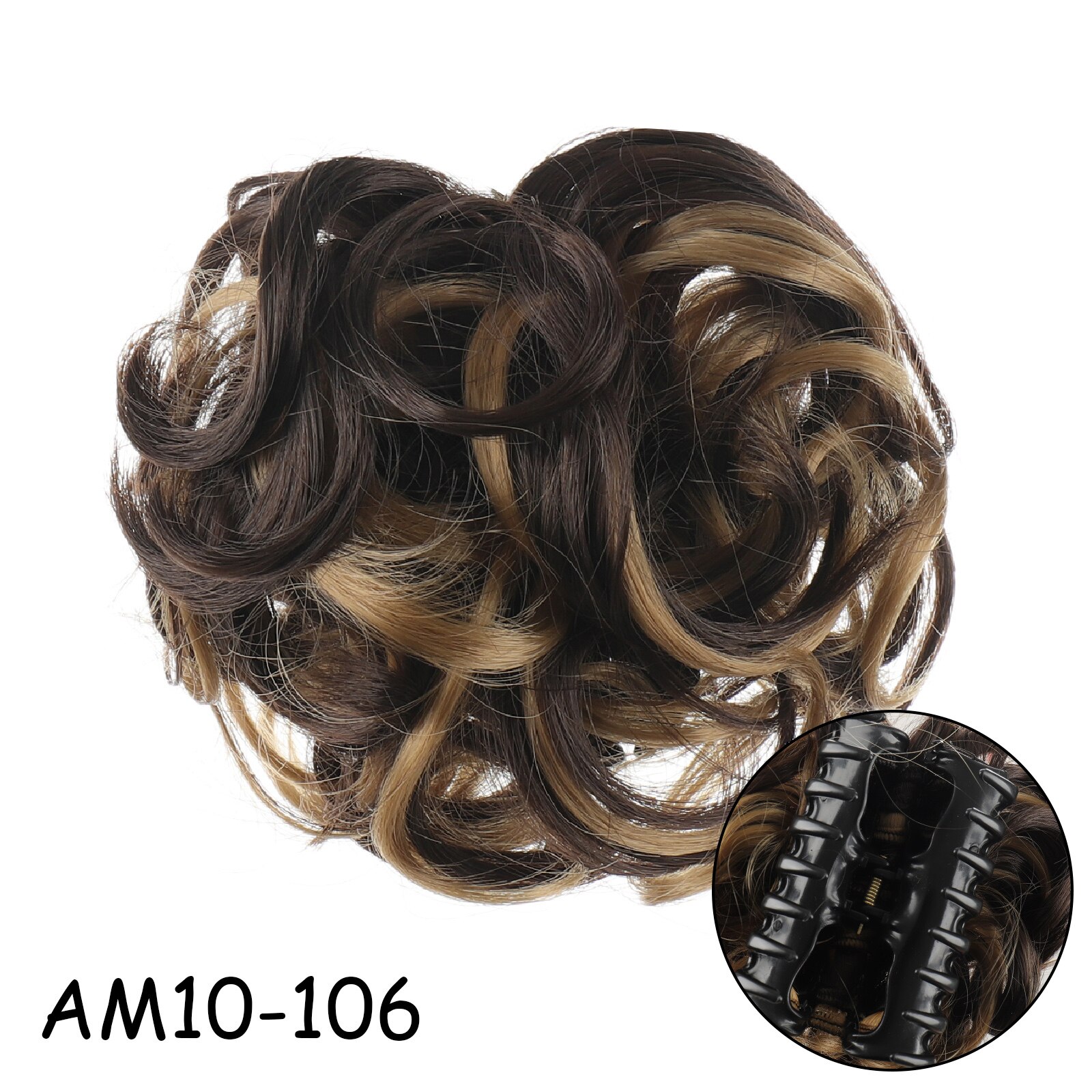 LVHAN Synthetic Curly Chignon Ombre Claw Hair Messy Buns Updo claw Clip In Hairpiece For Women's Hair Buns: AM10-106