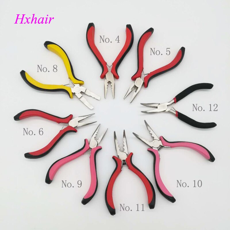 Alicates para el pelo y aguja de tracción, juego de varias pinzas, herramientas profesionales de Extensión de cabello