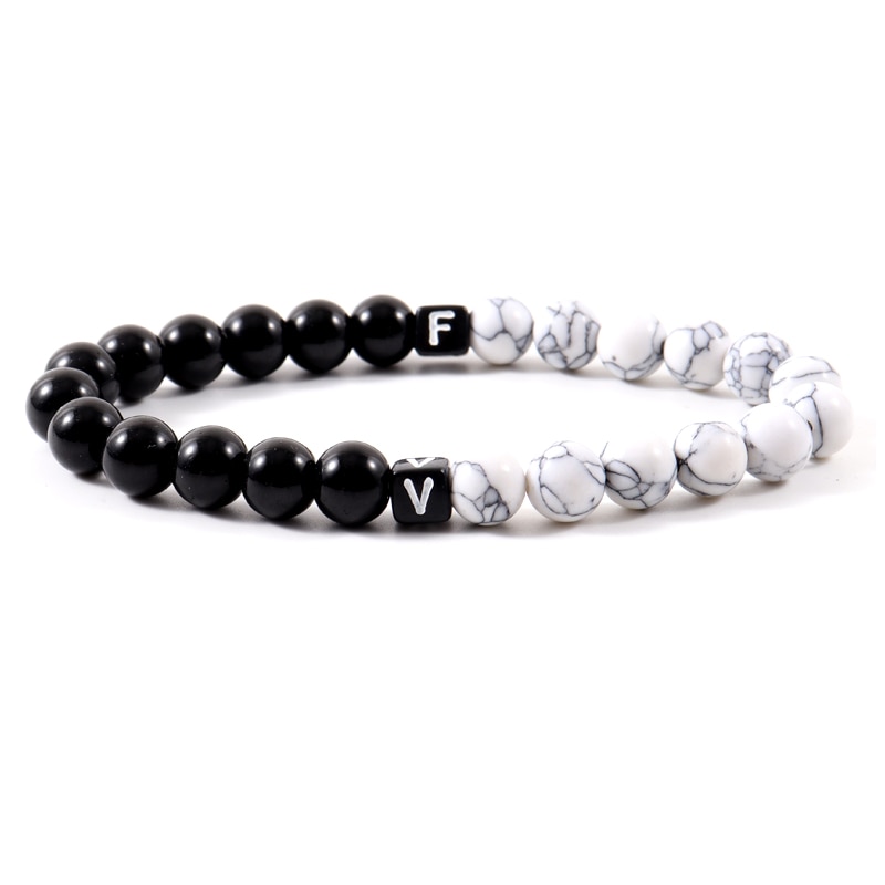 2022 nowych moda list para bransoletka dla kobiet mężczyzn klasyczny Handmade Strand 8mm kamienny koralik bransoletka biżuteria prezent: 7 / 17-18cm