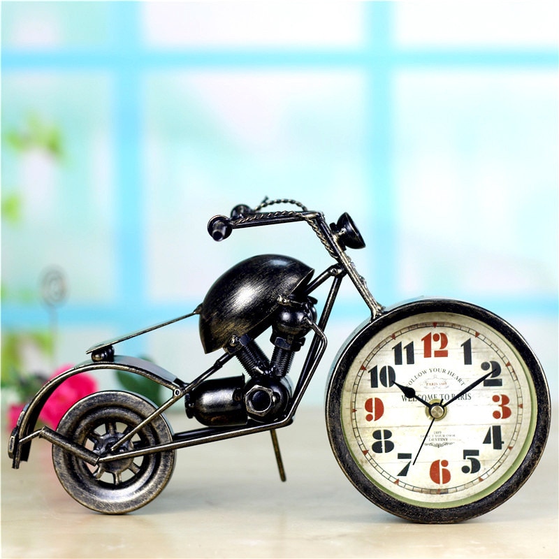 Amerikaanse Retro Wandklok Persoonlijkheid Motorfiets Accessoires Decoratieve Muurschildering Woondecoratie Reloj De Pared Z007