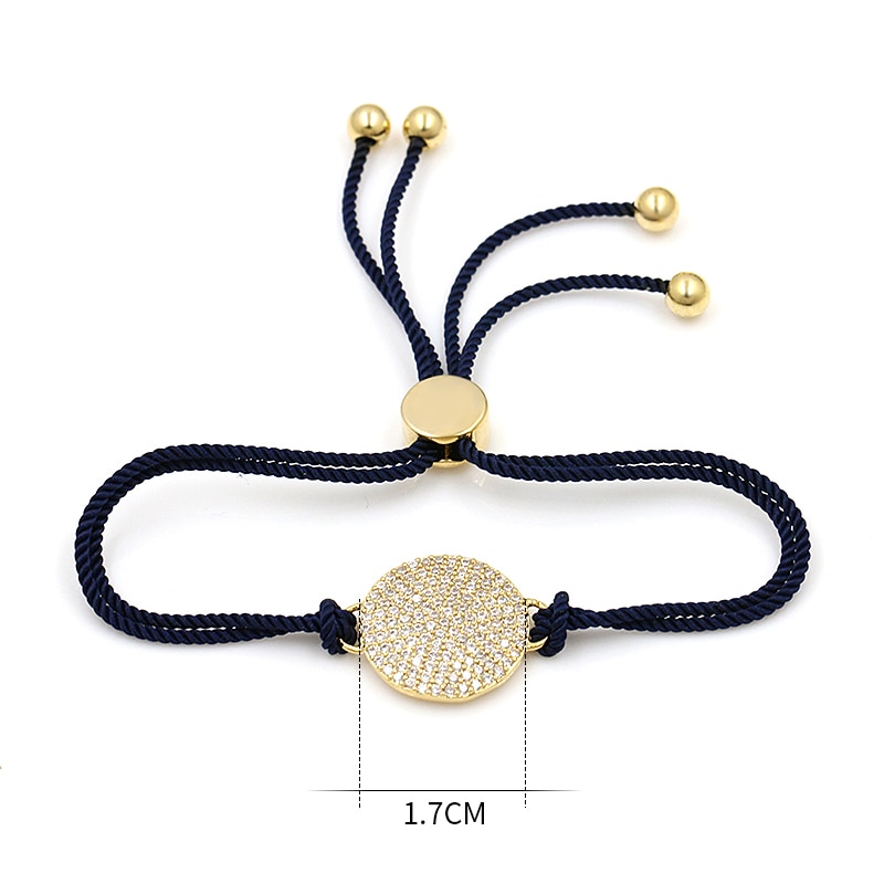 WEIMANJINGDIAN Rope Chain Cubic Zirconia Pave Round Bracelets with Adjustable Slide Lock for Men or Women in Various Colors