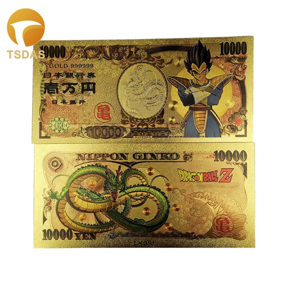 A coleção colorida da cédula do ouro caçoa presentes japão dos desenhos animados a cédula japonesa 1000000 24k chapeou ouro dinheiro falso: 8