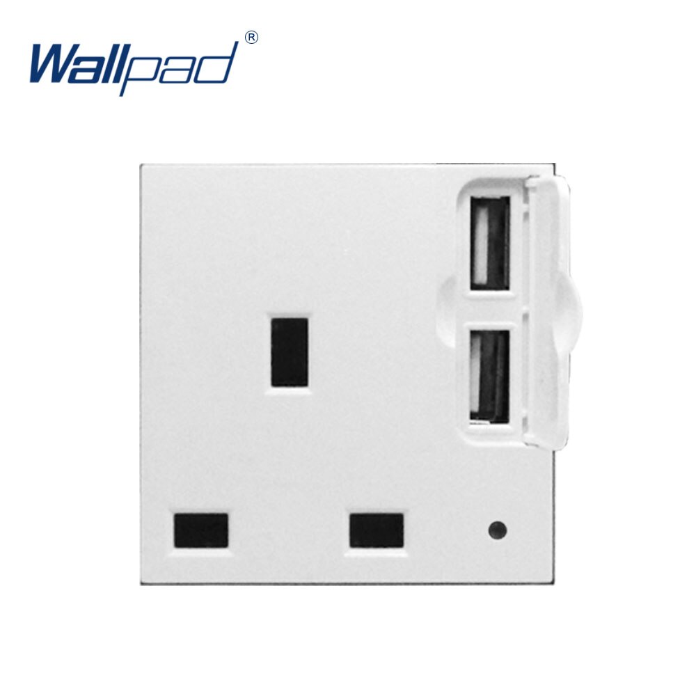 Wallpad Luxe 2 Usb 3 Pin Uk Stopcontact Functietoets Voor Muur Wit En Zwart Plastic Module Alleen: White