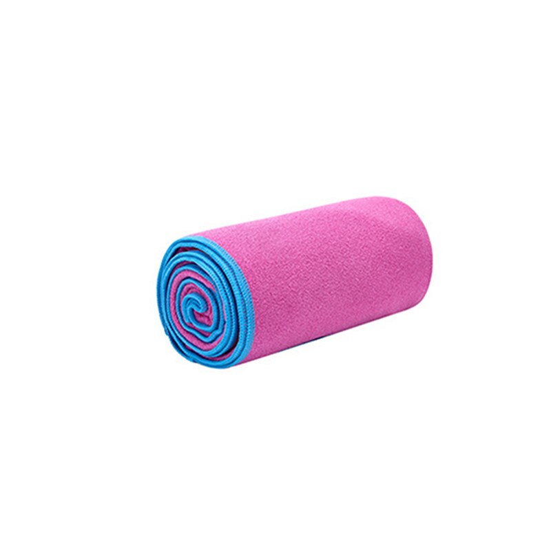 Skridsikker solid yoga tæppe beskyttelsesmåtte håndklæde indendørs dansepude pilates fitness klud: Rosenrød