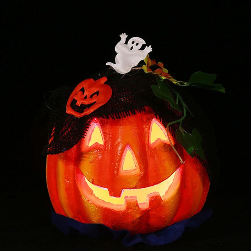 Hat Scarecrow Pumpkin Lamp Glowing Foam Pumpkin Lamp For Halloween Party Bar W0YC