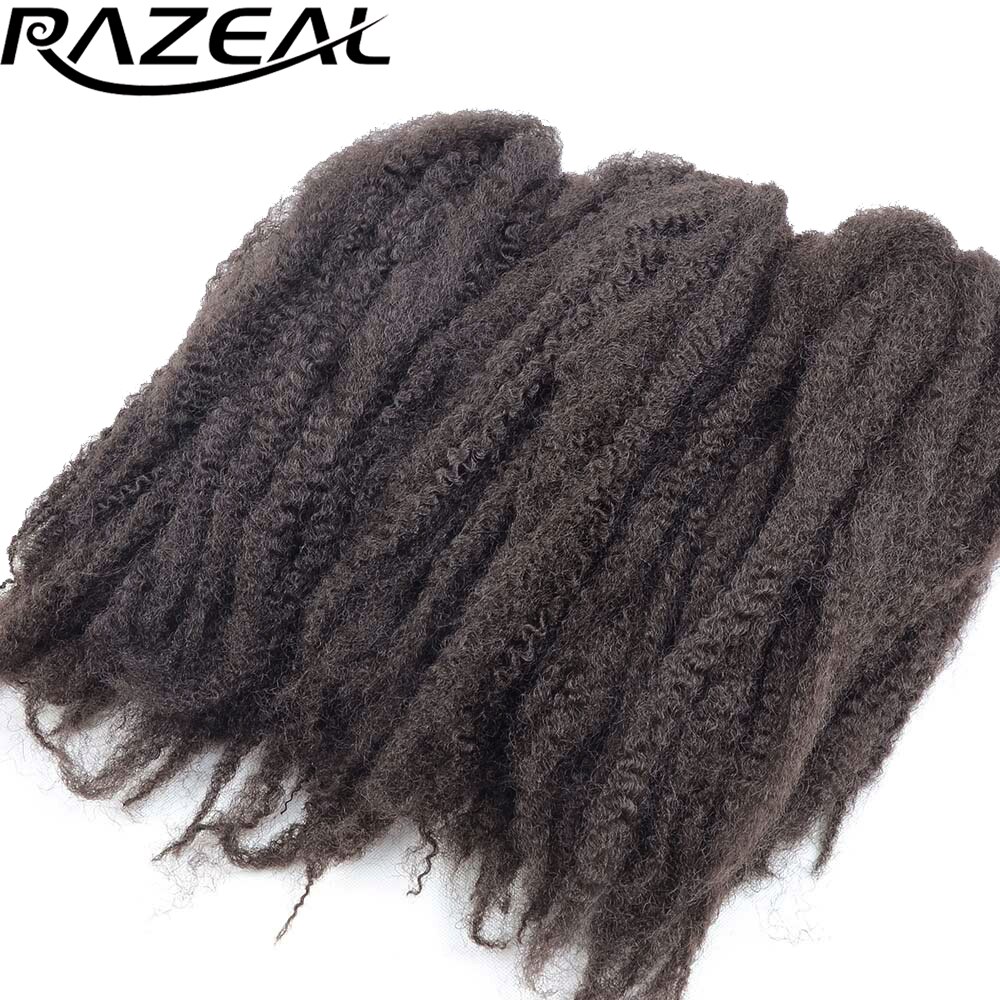6 kpl razeal afro kinky twist hiukset virkattu marley punos synteettinen ombre letitys hiukset korkean lämpötilan kuitu