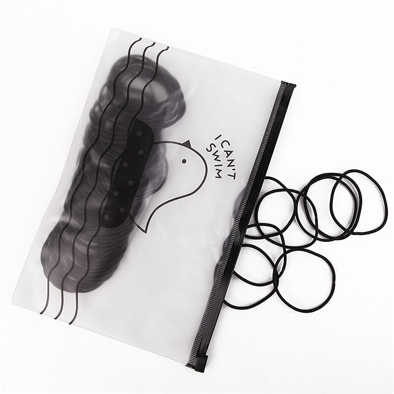 100pcs/bag 4.5cm High Elastic Rubber Bands Basic Hair Bands Scrunchies Hair Ties Gum Women Girls Braided Ponytail Holder Rings