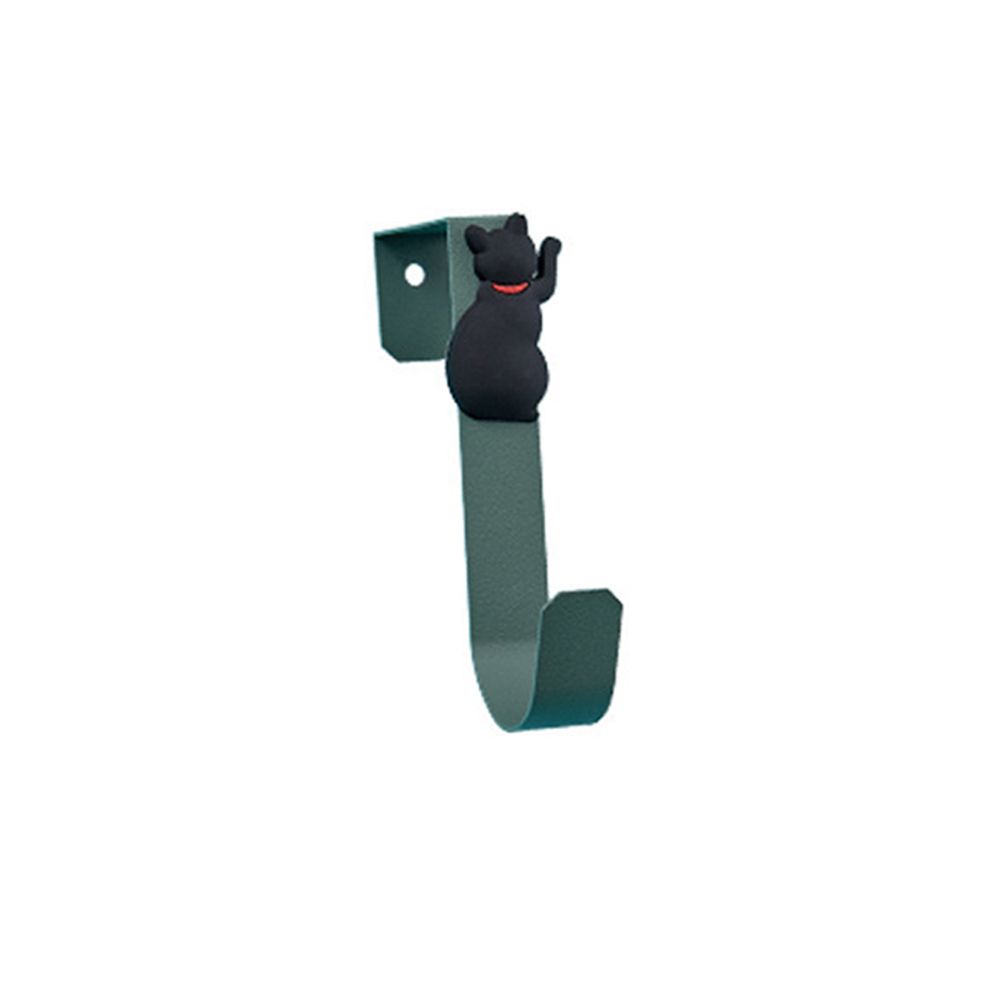 1Pc Zelfklevende Muur Haken Kat Patroon Hangers Voor Badkamer Keuken Stick Op Wall Opknoping Deur Hoed Hanger Handdoek houder: Dark Green