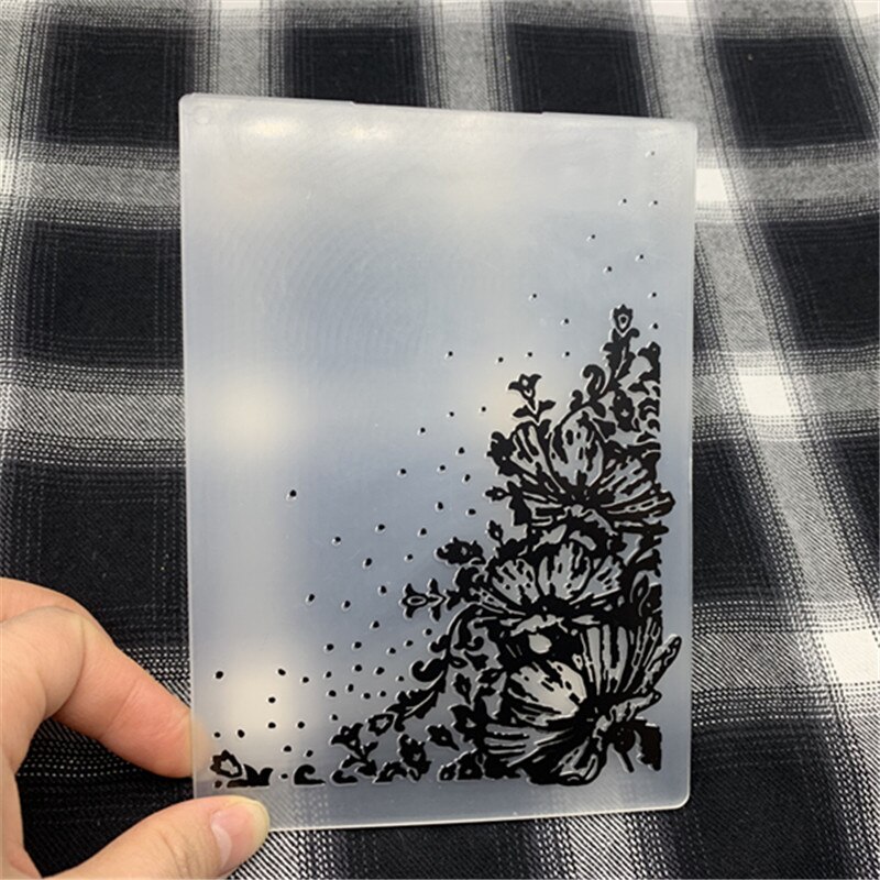 Rose peony Flowers print DIY Plastic Embossing Fol... – Grandado