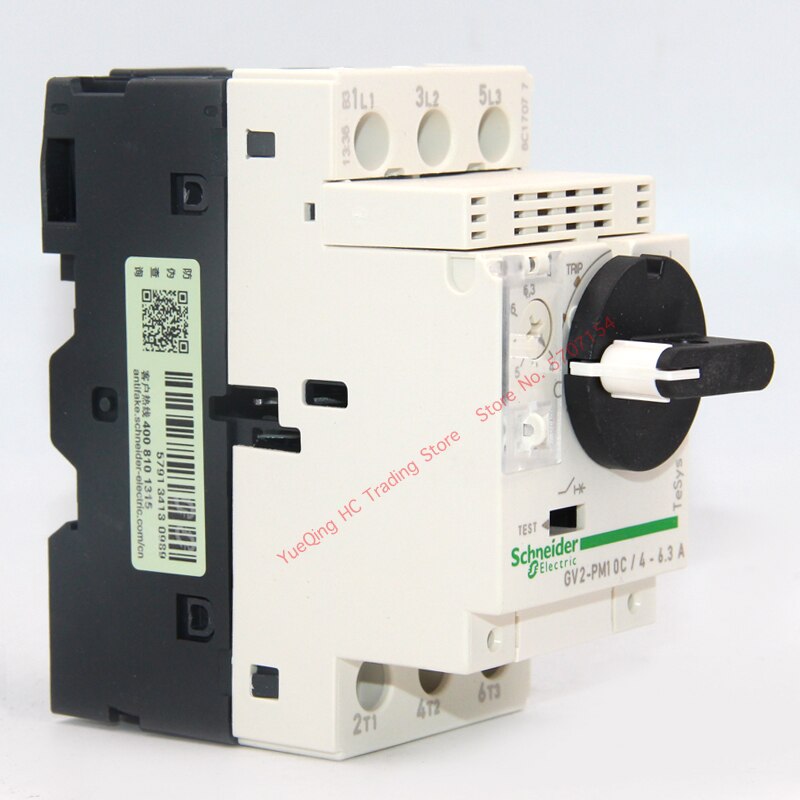 Schneider-interruptor de circuito magnético GV2PM10C 4-6.3A, Motor térmico, perilla GV2-PM10C GV2ME 10C 3P, ajuste de interruptor de protección