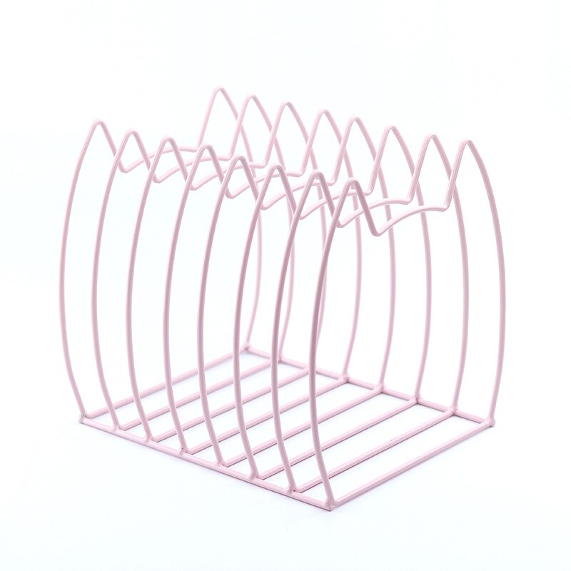 Porte-livre en métal avec chat, , Kawaii, pour magazines, livres, étagère de rangement de bureau: Rose