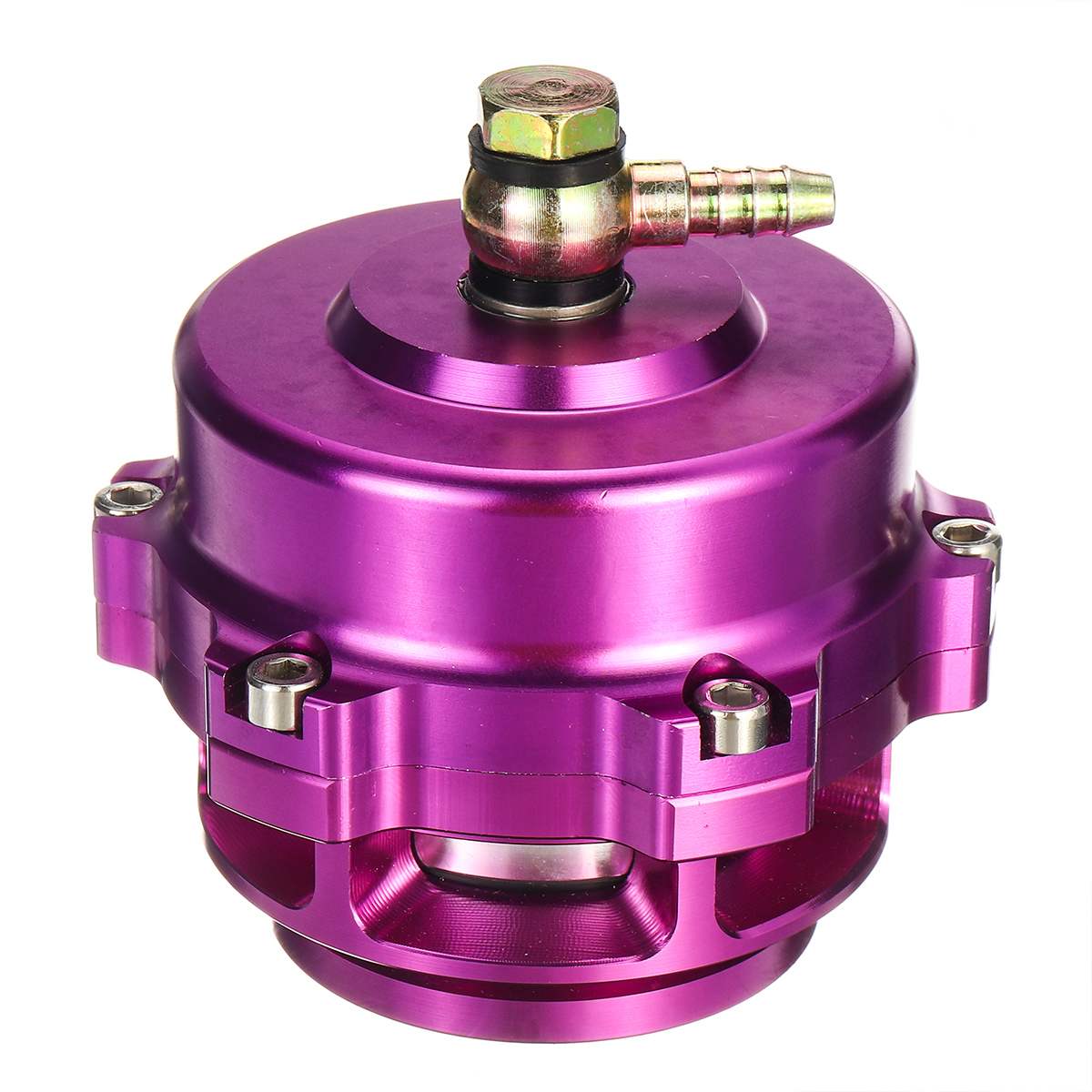 Válvula de descarga Turbo de aleación de aluminio de 50mm de gran , abrazadera de banda en V BOV de ventilación 360, aumento de 35psi con anillo en O de resorte: Púrpura