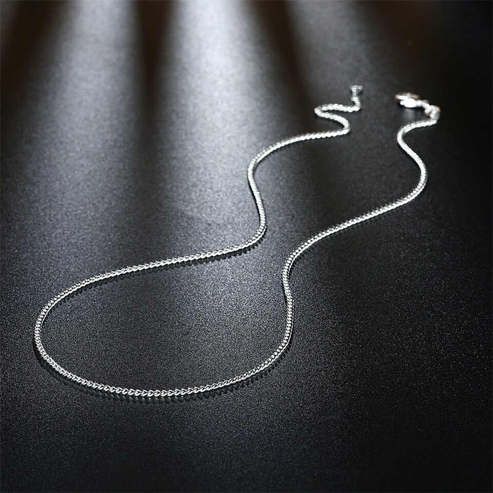 5pcs/lot 925 Sterling Silver 2mm Classic Curb Chain Necklace For Women Men's Side Chain Bijoux