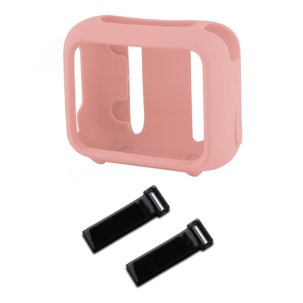 Siliconen hoes beschermhoes met luidsprekerbevestigingsriem Draagbare luidsprekerhoes Schokbestendige luidsprekerhoes voor JBL Go 4-luidspreker: Roze