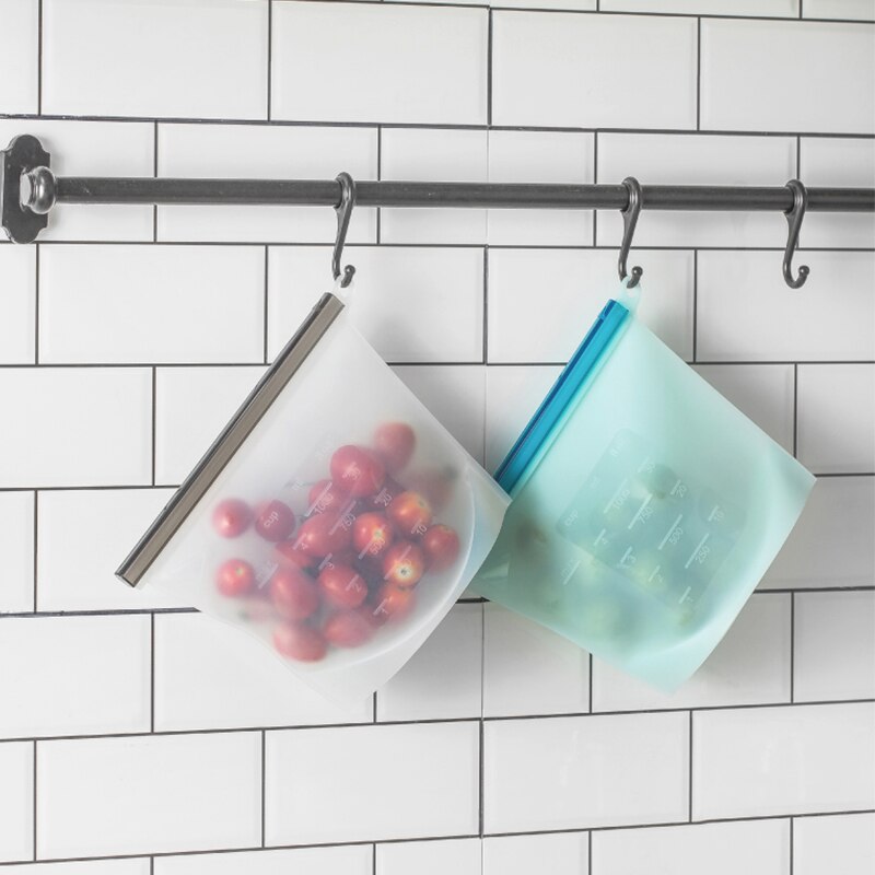 Bolsa de Silicón para mantener frescos bolsa para alimentos sellada reutilizable bolsas de productos organización del hogar y nevera para almacenamiento de frutas Cocina