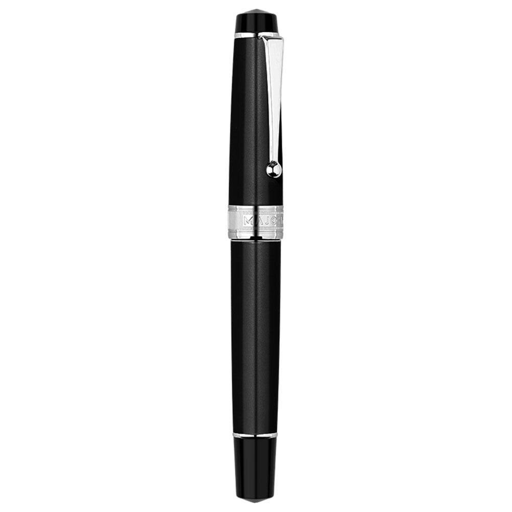 MAJOHN – stylo-plume à Piston T5, en métal Iridium EF/F/M, magnifique stylo à encre de grande capacité pour écriture, de bureau avec boîte: Black / EF 0.38mm